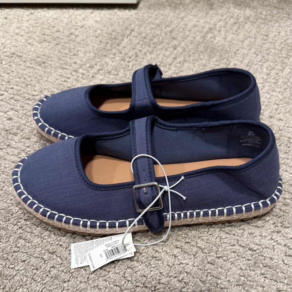 Navy Mary Jane Espadrille Flats Old Navy NWT size 8.5
